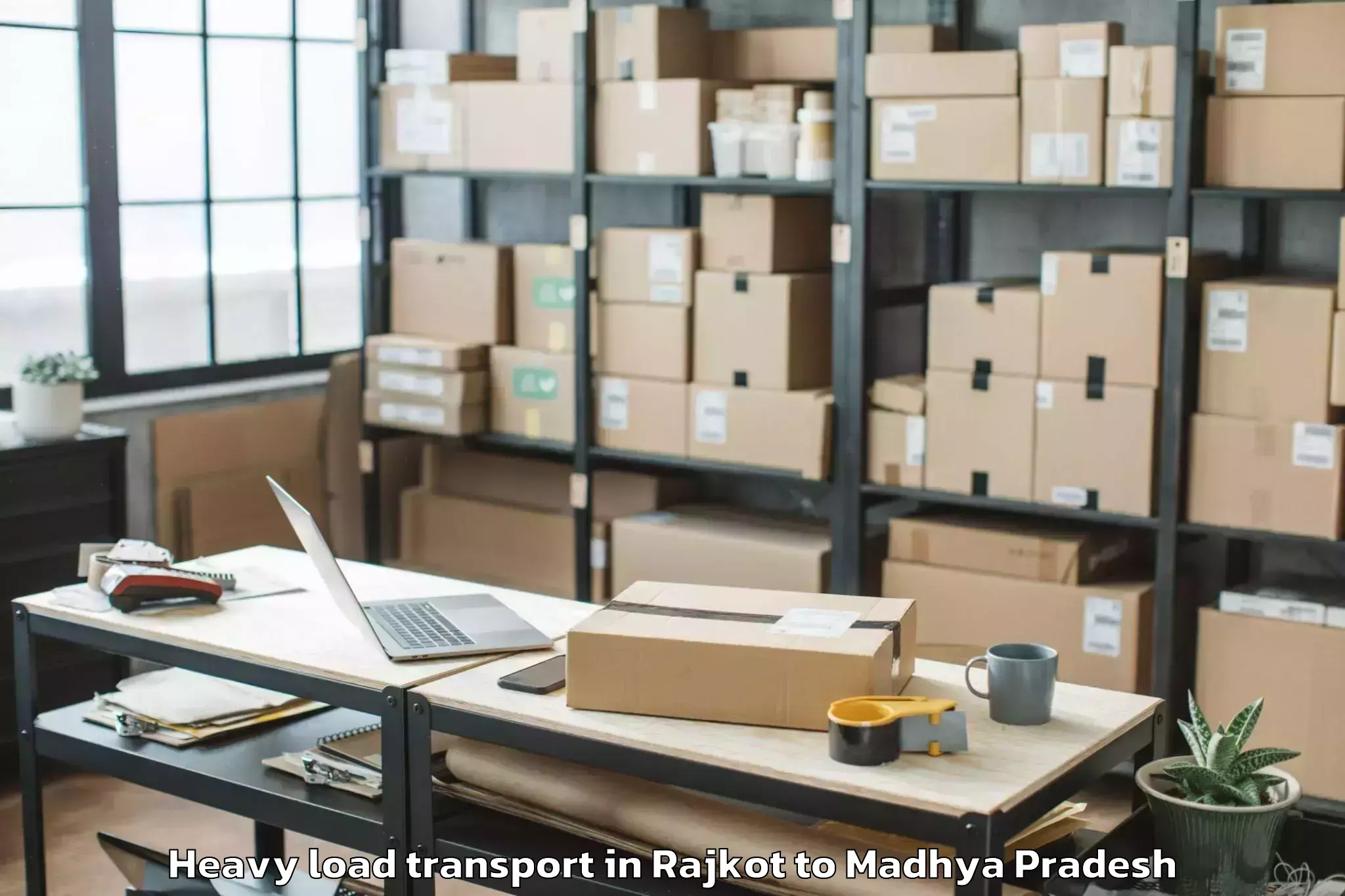 Book Rajkot to Satwas Heavy Load Transport Online